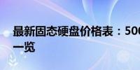 最新固态硬盘价格表：500GB容量SSD硬盘一览